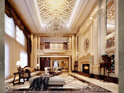  Villa living room design 3D model