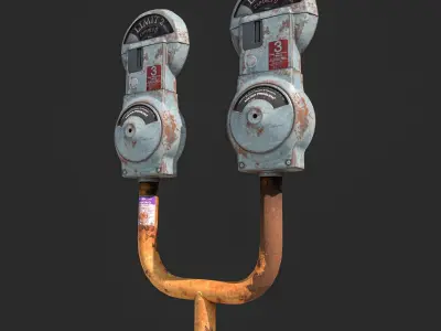 Parking Meter Low-poly 3D model