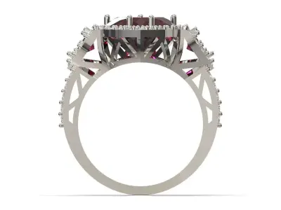 Ruby Heart Cocktail STL 3DM 3D Ring  model jr00268 3D print model