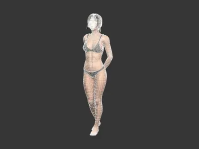 Game character Woman Low-poly 3D model order
