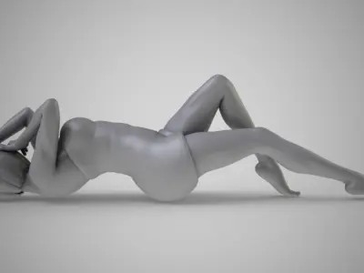 Woman In  Mini Dress 3D print model