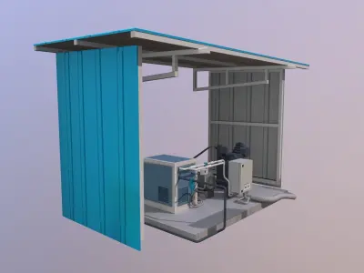 Gas Compressor Low-poly 3D model
