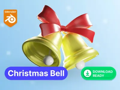 Christmas Bell Low-poly 3D model