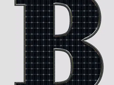 Solar Panel Letter - B 3D model