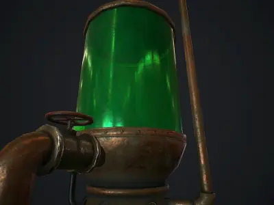 Steampunk boiler animated pbr Low-poly 3D model