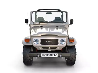 Toyota Land Cruiser FJ 40 Top Down with Interior 3D model