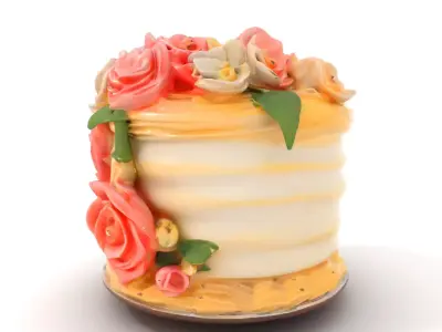 Floral Cake Design model pack Low-poly 3D model