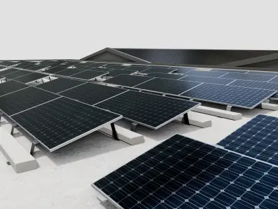 Rooftop Lightweight Solar Construction Type-3 3D model