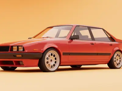 80s simple car 3D model