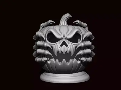 Witch Skull Pumpkin Lamp 3D print model