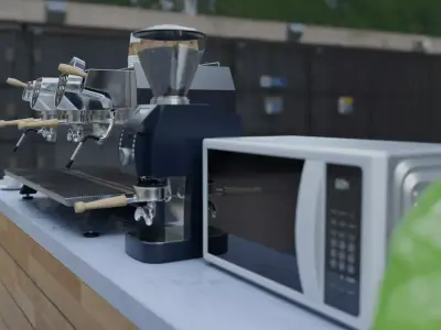 Cafe Counter Low-poly 3D model