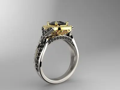 diamond engagement ring 3D print model