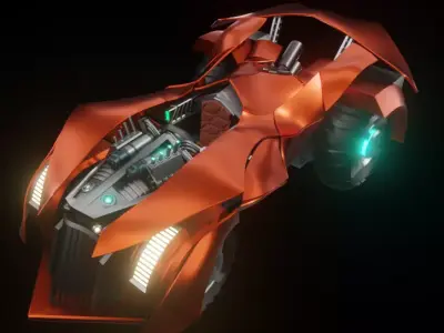 Sci Fi racing vehicle Low-poly 3D model
