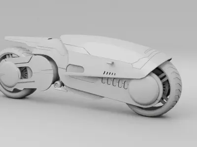 sci-fi  motorbike  rigged vehicle 3D model