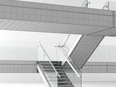 Wooden stairs 3D model