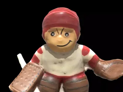 1988 JFS Hockey Mascot Sport Keyring Toy Low-poly 3D model