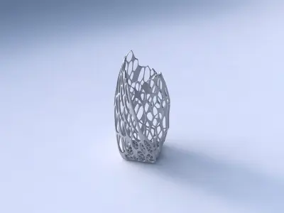 Vase twisted double arc quadratic with cracked organic lattice  3D print model