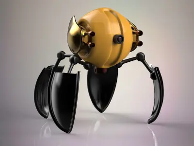 Quantum Robot Low-poly 3D model