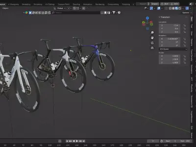 COLNAGO Y1Rs the three color variants 3D model