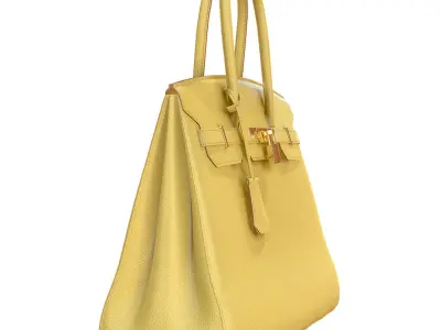 Hermes Birkin Bag  Yellow Leather  Low-poly 3D model