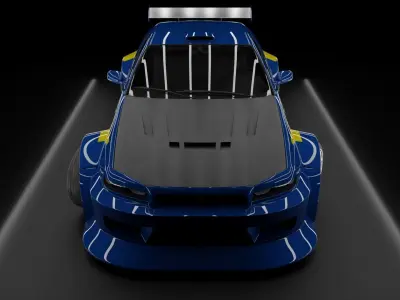 Nissan Skyline R34 NFSU2 Rigged 3D model