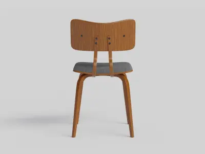 Jaguar Mid-Century Dining Chair Walnut Charcoal 3D model