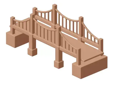 Plastic Premium Suspension Bridge Toy 3D model