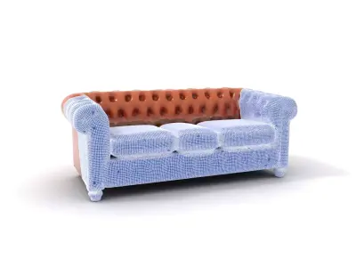 Chesterfield Leather Sofa model pack Low-poly 3D model