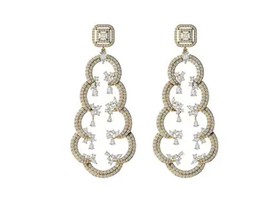 Women Antiq Gold Earings 3D print model