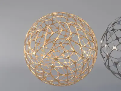 four metallic ornaments 3D model