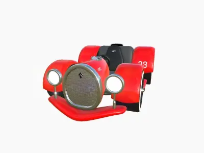 Cartoon Kart E01 Red - Vehicle Racing Design Low-poly 3D model