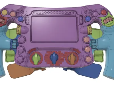 Mercedes W07 F1 steering wheel 3D model