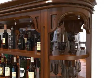Classic European style Wine Cabinet 2 3D model