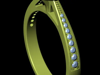 Diamond Solitaire Ring Jewellery for Women 3D print model