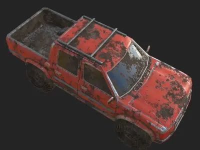 OFF ROAD CAR 4X4 LOWPOLY GAME READY  UVMAPPING TEXTURE  Low-poly 3D model