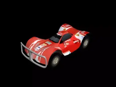Racing car Low-poly 3D model 4