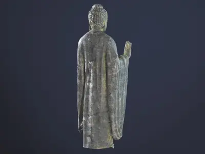 Buddha Statue Standing Low-poly 3D model