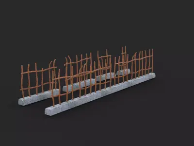 Rusty fence  3D model