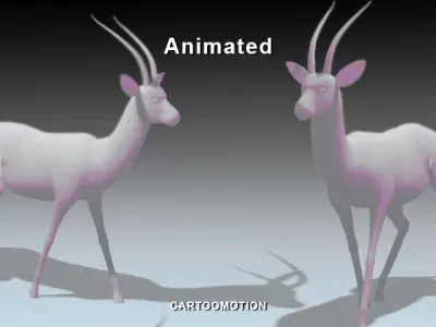 GAZELLE two animated antelopes Low-poly 3D model