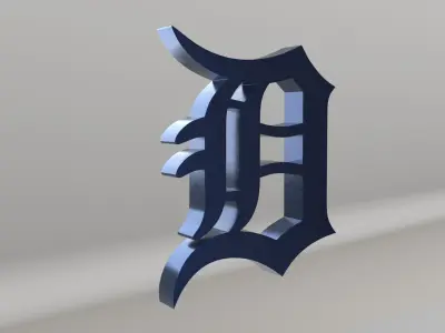 MLB Detroit Tigers V2 Team Logo 3D model