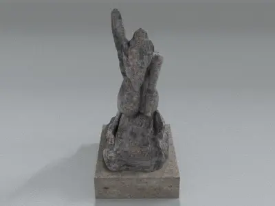 laos Female Leaning Back Statue Low-poly 3D model