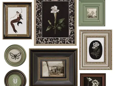  Vintage Curiosity Wall Set 002 3D model