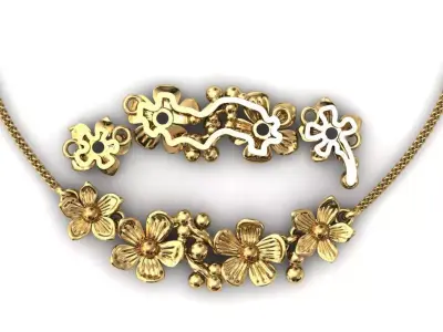 Floral Pendant Necklace 3D print model