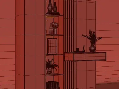 modern hallway set 3D model