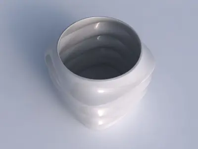 Vase quadratic stumpy with pronounced horizontal sections 3D print model