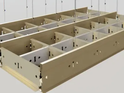 BIM-GC T15 Linear Carrier Suspended Ceiling From Architect 3D model