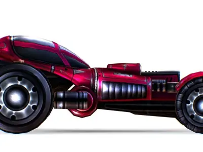 Cartoon Toy AR Racing Car 01 Low-poly 3D model