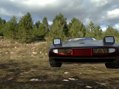 chevrolet corvette 1994 PBR Game Ready Low-poly 3D model