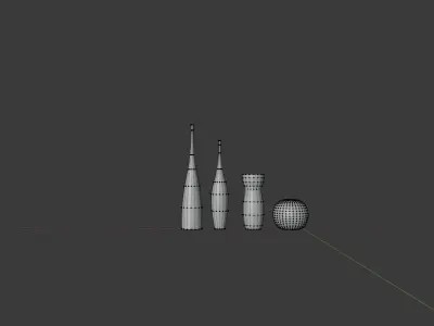 A set of modern decorative vases  Low-poly 3D model
