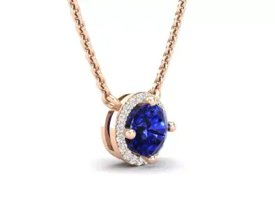 AV 354 Diamond Ladies Halo Fancy Pendant 3D print model